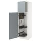 METOD kitchen cabinet, grey-blue, modern design, white & grey, with pull-out organizers.