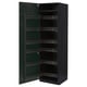 A dark grey METOD kitchen cabinet with multiple shelves and pull-out racks, featuring a modern urban design.