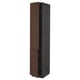 Modern METOD kitchen cabinet, dark wood, adjustable shelves.