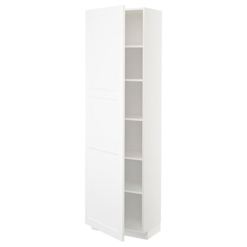 White METOD kitchen cabinet with adjustable shelves.