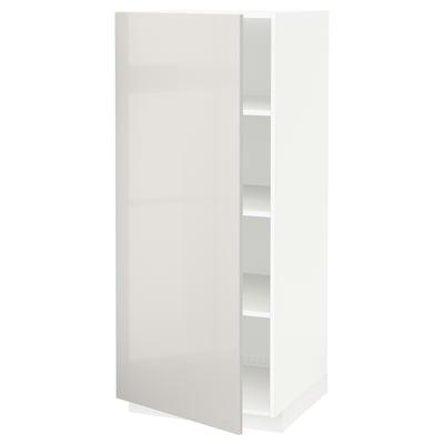 METOD high gloss white kitchen cabinet with shelf.