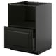 METOD / KNIVSHULT Base cabinet f built-in appliances, black-grey/Bodbyn black, 60x60 cm