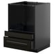 Black METOD kitchen cabinet, modern, with sleek drawers and glossy finish.