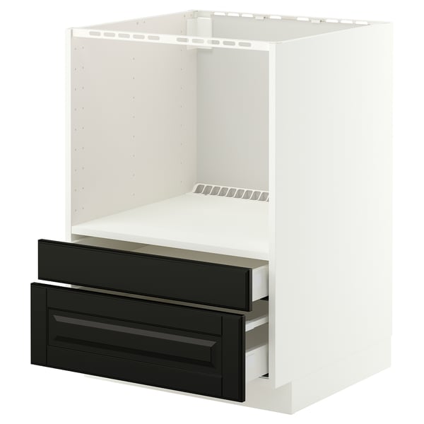 METOD / KNIVSHULT Base cabinet f combi micro/drawers, black-grey/Bodbyn black, 60x60 cm