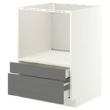 METOD / KNIVSHULT Base cabinet f combi micro/drawers, black-grey/Lerhyttan black stained, 60x60 cm