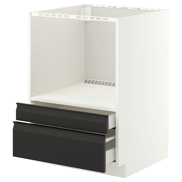 METOD / KNIVSHULT Base cabinet f combi micro/drawers, black-grey/Upplöv matt anthracite, 60x60 cm