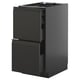 METOD kitchen cabinet in black, modern design with two smooth drawers, matte finish, square shape.