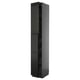 Black ikea METOD kitchen cabinet with glossy, multi-compartment storage.