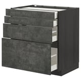 Dark grey METOD kitchen drawer unit with multiple drawers.