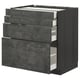 Dark grey METOD kitchen drawer unit with multiple drawers.