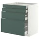 METOD / MAXIMERA Base cab 4 frnts/4 drawers, white/Aspudden dark grey-green, 80x60 cm