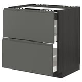 Modern grey ikea METOD kitchen cabinet with drawers.