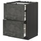 METOD dark grey drawer unit with smooth concrete finish, double drawer design.