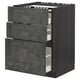 METOD dark grey modern kitchen cabinet with multiple drawers, sleek design.