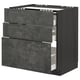 Modern dark grey kitchen cabinet with multiple drawers, sleek and minimalist design.