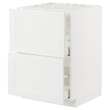 METOD white kitchen cabinet with smooth drawers, classic design.
