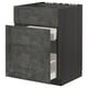Dark grey modern kitchen cabinet set with two drawers. Made from particleboard and laminate, featuring sleek design and sturdy build.