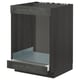 A dark grey METOD kitchen cabinet with a metal drawer. The cabinet a rectangular shape, sleek design, and modern finish.