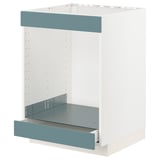 Ikea METOD kitchen frame, white with turquoise havstorp drawer.
