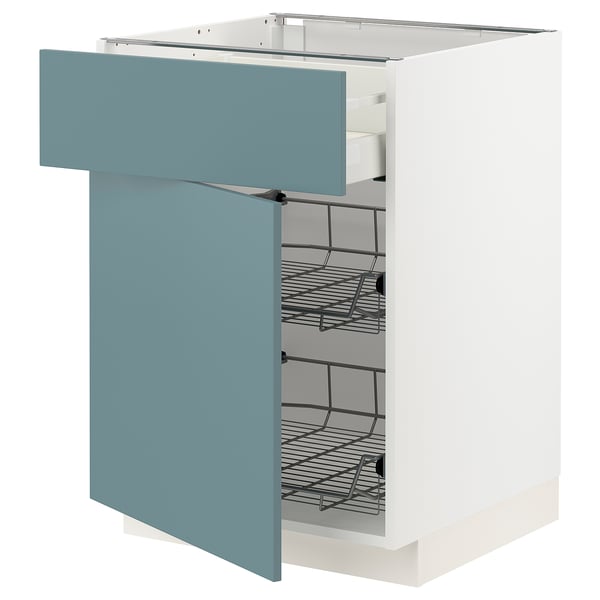 METOD kitchen unit with turquoise havstorp drawer, smooth and modern.