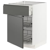 METOD kitchen unit, grey & white, modern design, pull-out racks, steel frame.