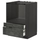METOD / MAXIMERA Base cabinet f combi micro/drawers, black/Kalhyttan dark grey concrete effect, 60x60 cm
