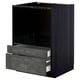 METOD kitchen unit: dark grey base cabinet with open top and two drawers. Self-closing drawers. Urban design with concrete effect.