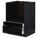 METOD / MAXIMERA Base cabinet f combi micro/drawers, black/Lerhyttan black stained, 60x60 cm