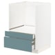 METOD / MAXIMERA Base cabinet f combi micro/drawers, white/Havstorp turquoise, 60x60 cm