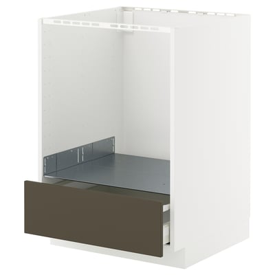 METOD kitchen unit with havstorp dark brown drawer.