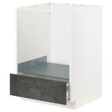 METOD kitchen unit, gray, modern design, metal frame, pull-out drawer.