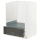 METOD kitchen unit, gray, modern design, metal frame, pull-out drawer.