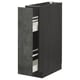 METOD cabinet: dark grey, wood texture, rectangular, with pull-out compartments for urban kitchen storage.