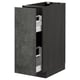 METOD dark grey kitchen cabinet with pull-out drawer, modern concrete finish.