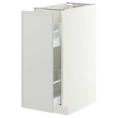 METOD / MAXIMERA Base cabinet/pull-out int fittings, white/Aspudden light grey, 30x60 cm