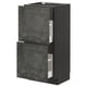 METOD dark grey kitchen cabinet with concrete effect and two drawers.