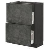 Dark grey kitchen unit with two drawers and cabinet by ikea.