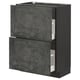 Dark grey kitchen unit with two drawers and cabinet by ikea.