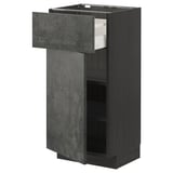 Ikea METOD dark grey kitchen unit with drawer and shelf.