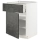 Modern kitchen unit, white with grey drawer, durable, sleek design.
