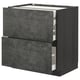 METOD kitchen unit, grey, 3 drawers, wood, modern design.