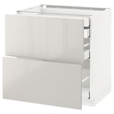 White METOD kitchen unit with high gloss drawers.