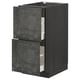 Dark grey modern kitchen cabinet with concrete-effect drawers and sleek design.