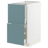 METOD kitchen unit with turquoise havstorp drawers, modern design.