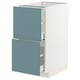 METOD kitchen unit with turquoise havstorp drawers, modern design.