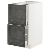 The METOD kitchen cabinet dark grey kalhyttan drawers and a white frame. It has a modern, rectangular shape with a smooth finish.