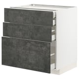 Modern kitchen cabinet, METOD, dark grey, white, rectangular, minimalist design.
