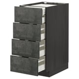 METOD dark grey drawer unit, wood and concrete effect.