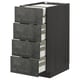 METOD dark grey drawer unit, wood and concrete effect.