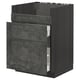 METOD kitchen unit in dark gray concrete. Wood frame, 3 drawers.
